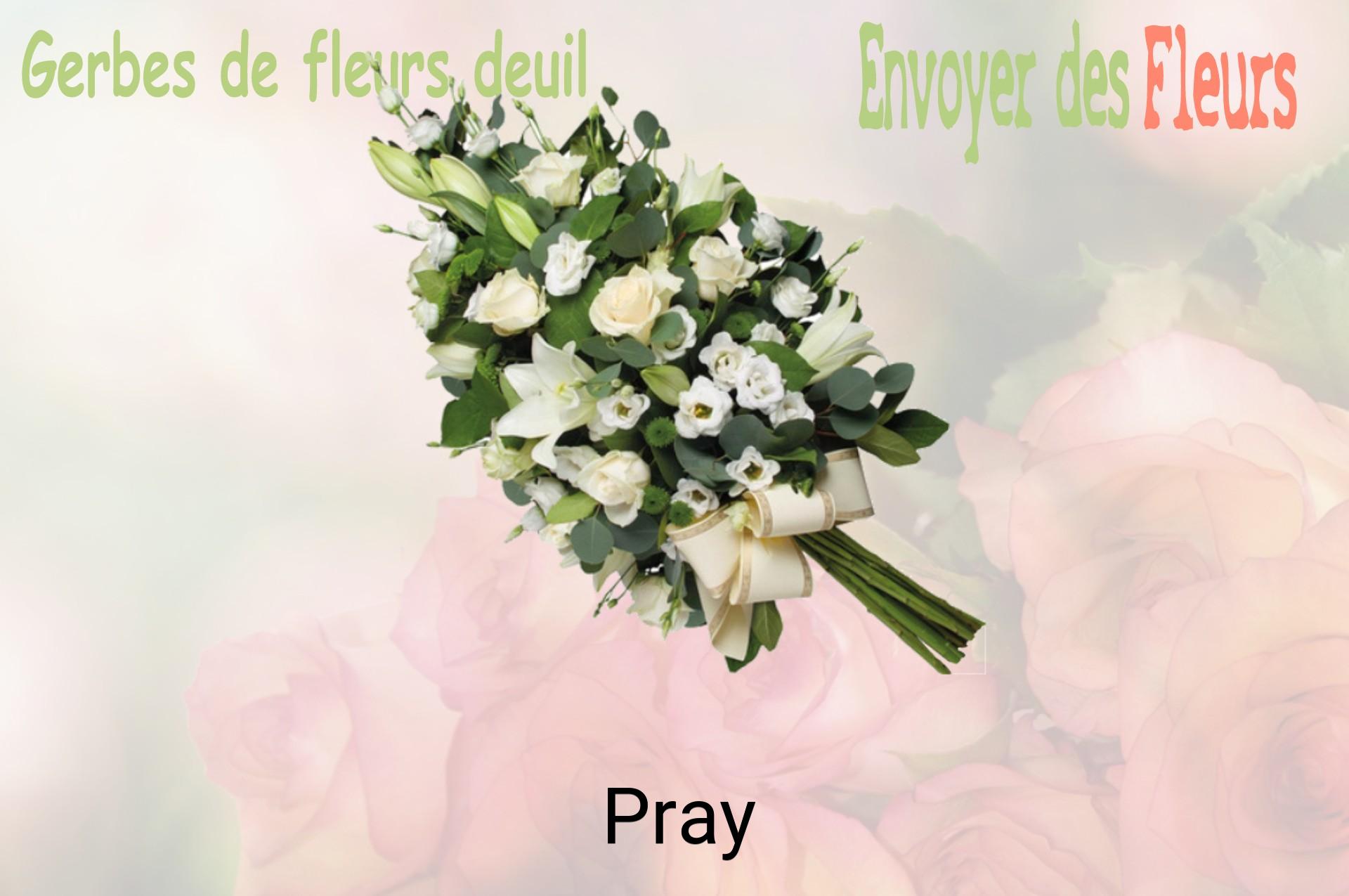 Gerbe de fleurs de deuil livrée à Pray